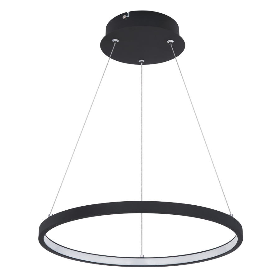 Suspension ralph LED 19W en métal noir Lumière jaune | Soléa