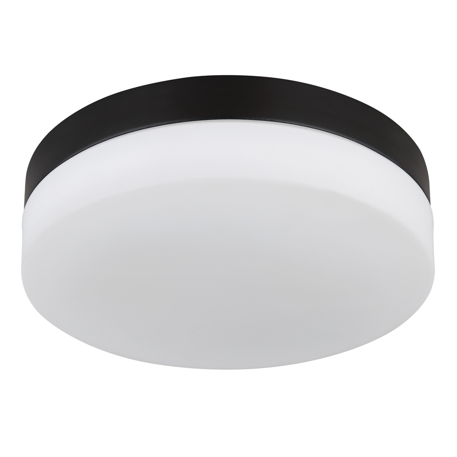 VRANOS - Plafonnier 2 lampes en aluminium noir étanche IP44 Ø24