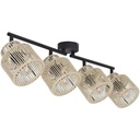 Spot/plafonnier Cancun 4 lampes métal noir et cordelette naturel – Dakar, Sénégal