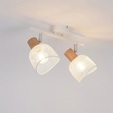 OTTAWA - Spot / Plafonnier 2 lampes en métal et tiges métalliques blanc