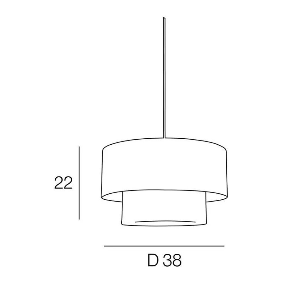 BOHEME - Suspension 2 niveaux en raphia et velours moutard Ø38