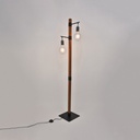 Vue complète du lampadaire Aalto avec ses deux globes en verre transparent sur une base carrée – Dakar, Sénégal.