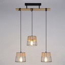 Lustre 3 lampes indah en métal et abat-jour en rotin Dakar , Sénégal