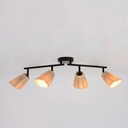 Plafonnier Playa avec 4 lampes allumées, installé dans un hall contemporain - Dakar, Sénégal