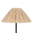 Lampe à poser en verre avec abat-jour en raphia et franges naturelles, éclairage décoratif, Dakar, Sénégal