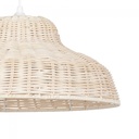 Détail de la suspension Samena en rotin tressé naturel, mettant en valeur son design artisanal et élégant, Dakar, Sénégal.