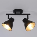 Spot/plafonnier Dock 2 lampes avec un design industriel en métal noir. Idéal pour éclairer une pièce avec élégance et fonctionnalité.
