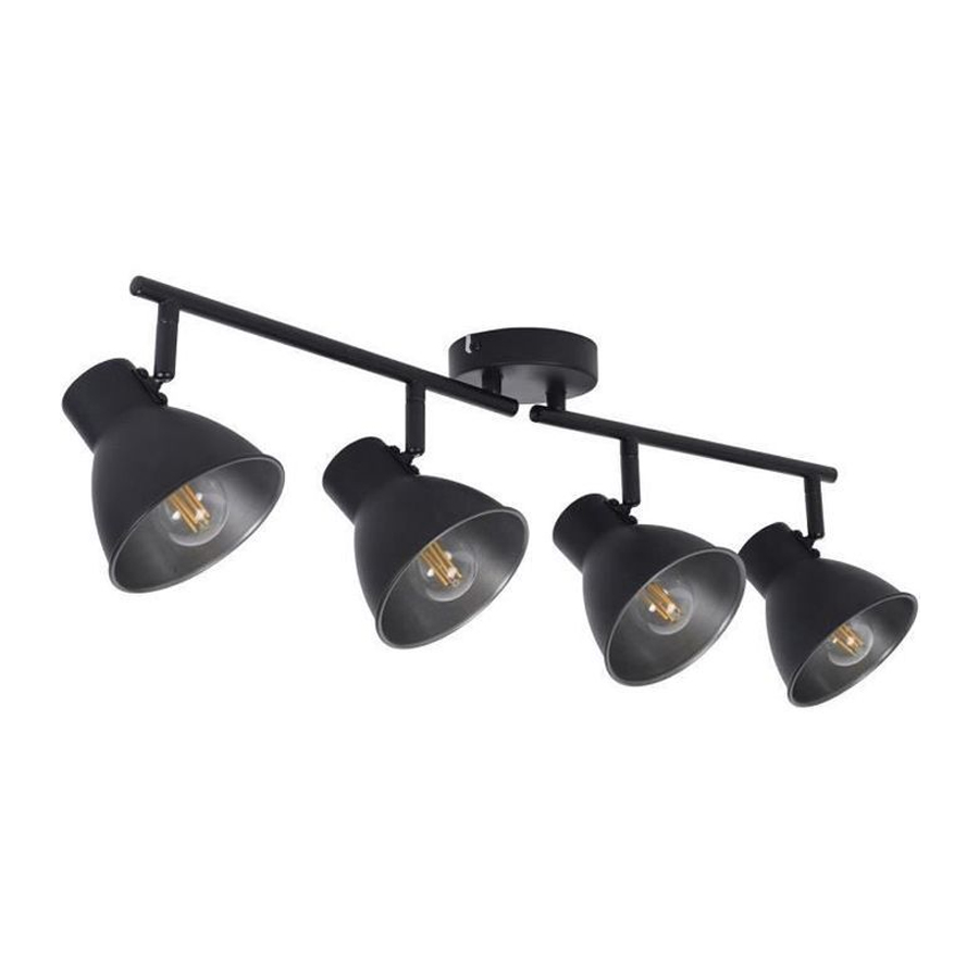 DOCK - Spot / Plafonnier 4 lampes en métal noir