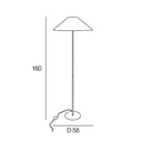 Schéma du lampadaire en métal forme conique en raphia naturel. Disponible sur Dakar, Sénégal