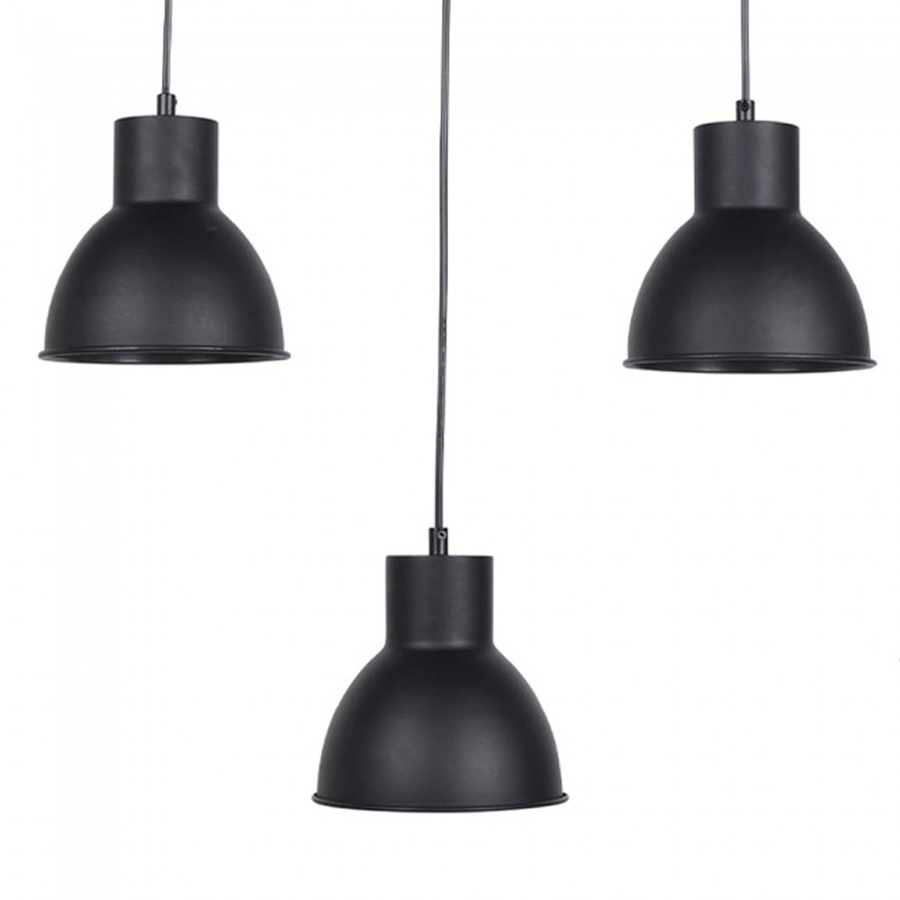 DOCK -  Lustre 5 lampes en métal coloris noir L98