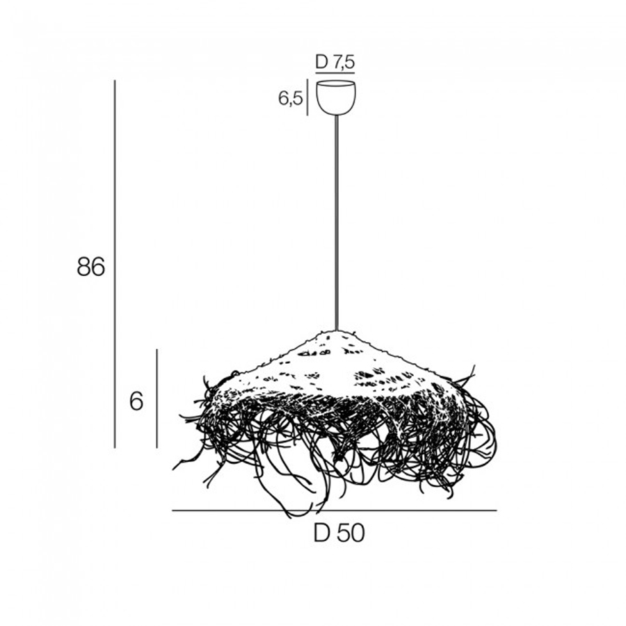 MEDINA - Suspension forme conique ajourée en fibres végétales Ø50