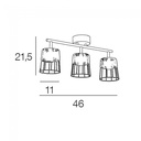 Dimensions du plafonnier Indah 3 lampes – Design compact et élégant – Dakar, Sénégal.