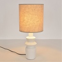 Lampe à poser Olympe en céramique blanc et lin, Dakar, Sénégal