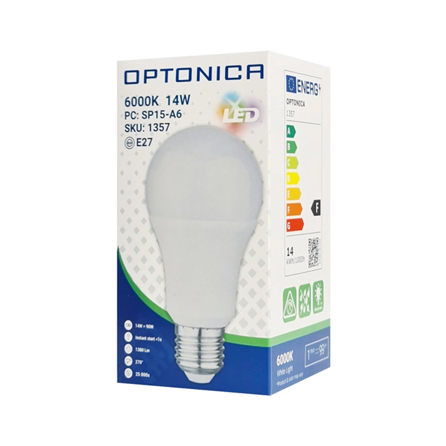 Ampoule LED A60 E27 14W Lumière Blanche Froide