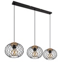 Lustre 3 lampes lacky en métal noir mat Dakar , Sénégal