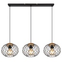 Lustre 3 lampes lacky en métal noir mat Dakar , Sénégal