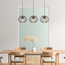 Lustre 3 lampes lacky en métal noir mat Dakar , Sénégal