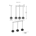 Lustre 3 lampes lacky en métal noir mat Dakar , Sénégal