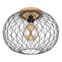 Spot/plafonnier Lacky avec 2 lampes en métal noir et abat-jour en bambou tressé, design naturel – Dakar, Sénégal.