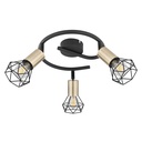 Spot plafonnier Xara I avec 3 lampes, structure en métal noir et laiton vieilli, design moderne et géométrique, Dakar, Sénégal