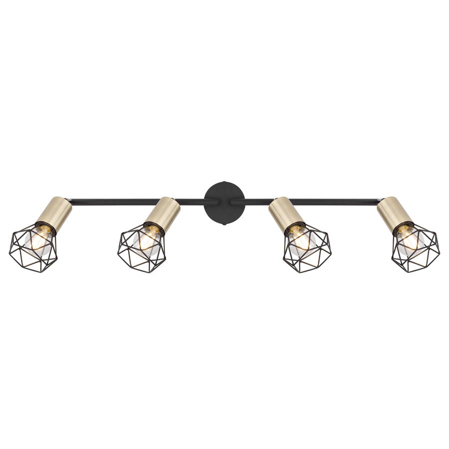 XARA I - Spot / Plafonnier 4 lampes en métal  laiton vieilli