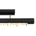 Détail des cristaux du Plafonnier LED 15W Felicitas en métal noir, design raffiné - Dakar, Sénégal