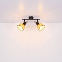 Spot/plafonnier Wenna 2 lampes allumées, diffusant une lumière douce à travers ses abat-jour en bambou – Dakar, Sénégal.