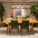 Lustre Erica installé dans une salle à manger élégante avec table en bois et décoration moderne, Dakar, Sénégal