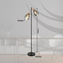 FANNI - Lampadaire 2 Lampes en métal noir et verre laiton H160
