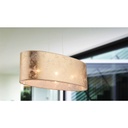AMY - Lustre 3 lampes en métal nickel mat et textile doré