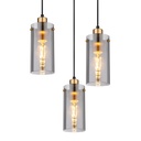 Luminaire suspendu Fanni avec six abat-jours en verre fumé dans une cuisine moderne et luxueuse - Dakar, Sénégal.