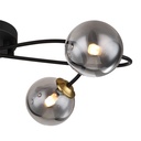 Lustre plafonnier Jorge à 4 lampes en métal noir et verre fumé – Éclairage d'intérieur raffiné – Dakar, Sénégal.