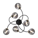 ue de dessus des lampes du lustre Jorge 6 en verre fumé, style contemporain, Dakar, Sénégal.