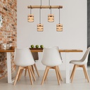 Lustre 4 lampes soeni en métal noir et bois naturel Dakar , Sénégal