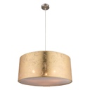AMY - Suspension en métal nickel mat et textile doré Ø40