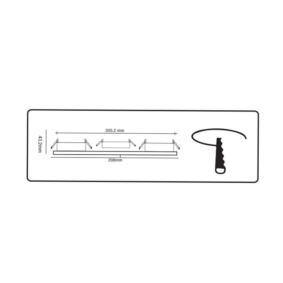 Triple spot GU10 orientable carré blanc 21x10cm