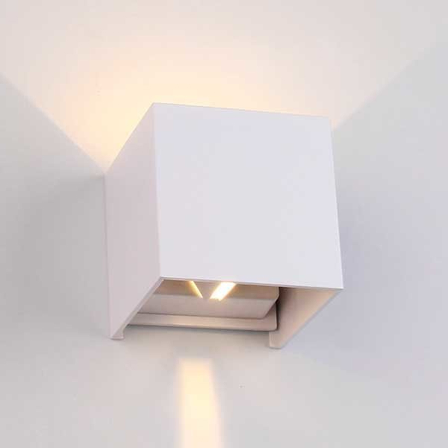 Applique Murale LED 6W Carrée Aluminium Blanc Lumière Jaune Chaude IP65 Dakar, Sénégal