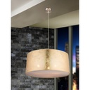 AMY - Suspension en métal nickel mat et textile doré Ø40