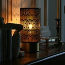 LASER - Lampe à poser en métal noir et doré H28 cm
