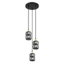 Lustre 3 lampes wolli métal noir et cristaux de verre Dakar , Sénégal