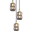 Lustre 3 lampes wolli métal noir et cristaux de verre Dakar , Sénégal