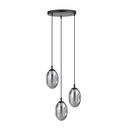 Lustre 3 lampes astral en métal noir et verre graphite Dakar , Sénégal