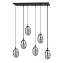 Lustre 6 lampes astral en métal et verre graphite Dakar , Sénégal