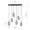 Lustre 6 lampes astral en métal et verre graphite Dakar , Sénégal