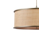 Suspension Bob en métal champagne et fibre naturelle