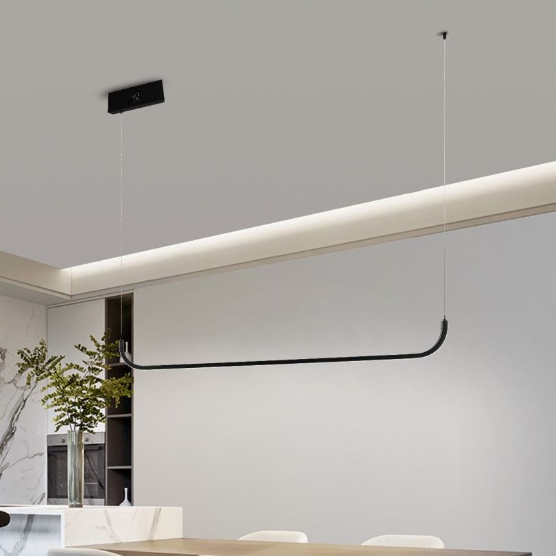 STROMAE - Suspension LED 17W en aluminium noir Lumière Jaune