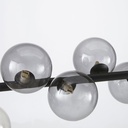 Lustre élégant Thales, verre fumé et métal noir, éclairage G9 - Dakar, Sénégal