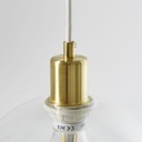 Lustre 5 globes cooper en verre et métal doré Dakar , Sénégal