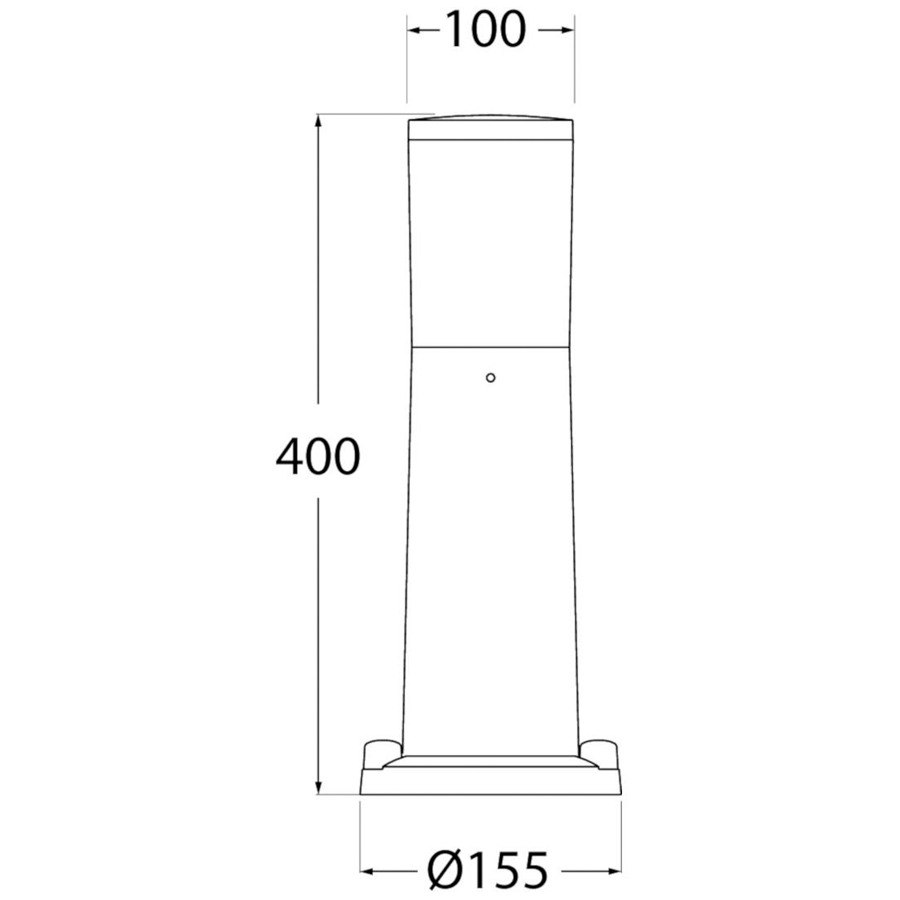 AMELIA 400 - Borne de jardin en résine antichoc noir étanche IP55