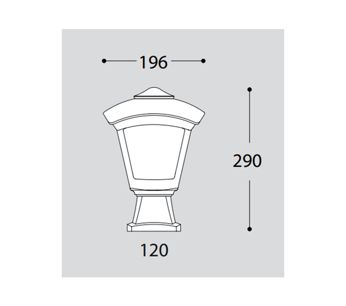 Schéma du lampadaire de jardin moderne Garonne Douille E27 Anthracite Aluminium Verre Transparent IP44 Dakar, Sénégal